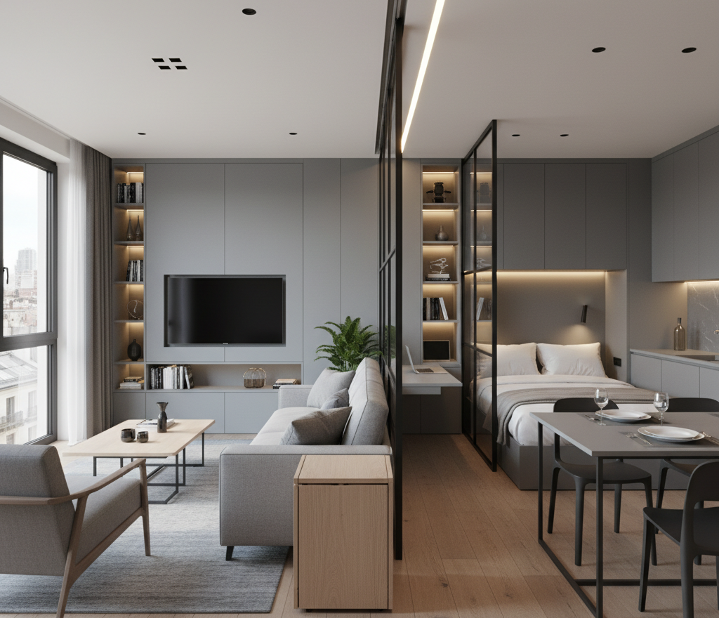 divisione degli spazi Design per spazi piccoli: soluzioni multifunzionali e tendenze cromatiche per abitazioni compatte